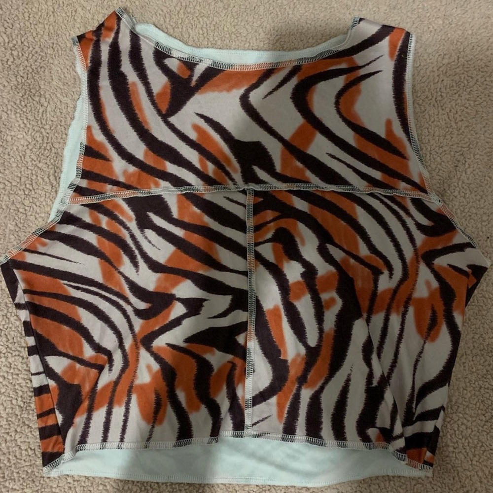 tiger-print crop top. never worn